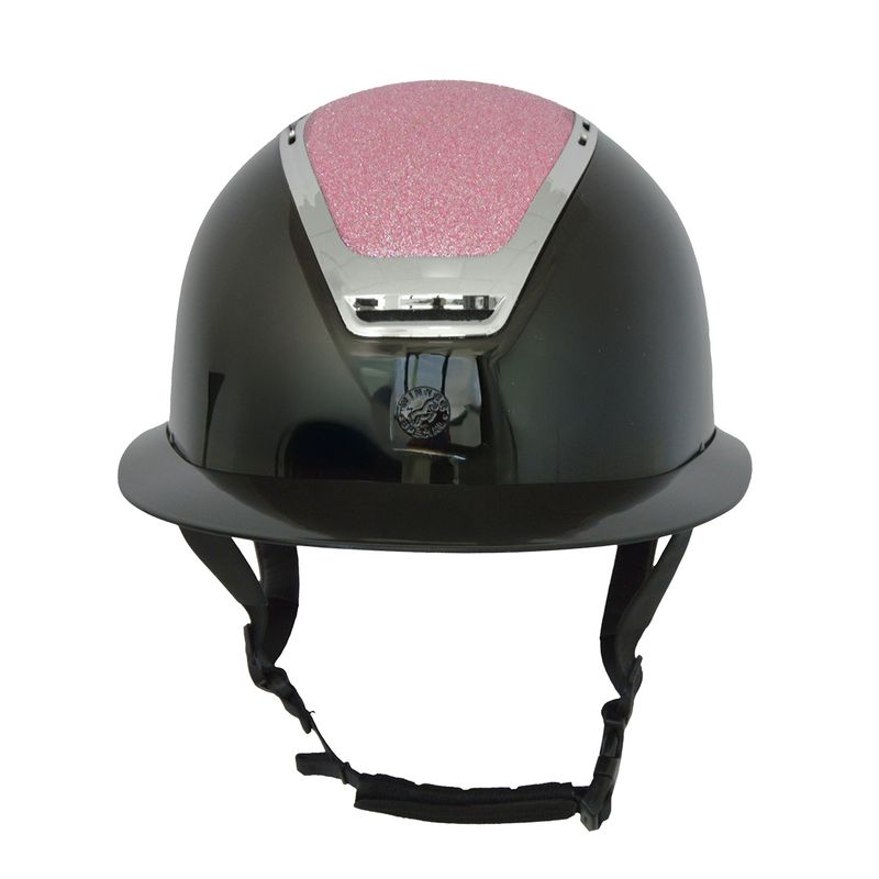 CASCO WINNER NERO CON GLITTER ROSA