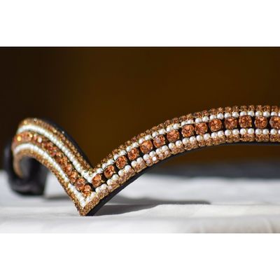 FRONTALINO PEARL GOLD ANCIENT ROSE V SHAPE FRONTALINO PEARL GOLD ANCIENT ROSE V SHAPE