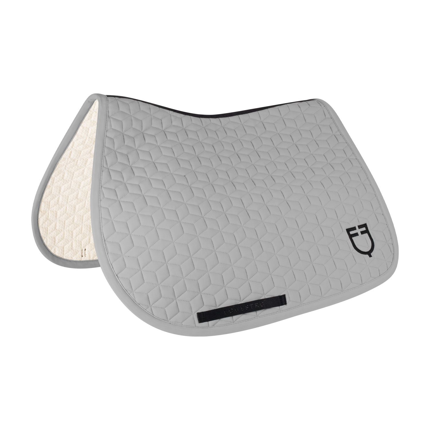 SET SOTTOSELLA E CUFFIA CON TRAPUNTA A CUBI EQUESTRO FROST GREY