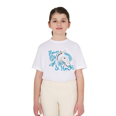T-SHIRT BAMBINA FLOWER HORSE EQUESTRO