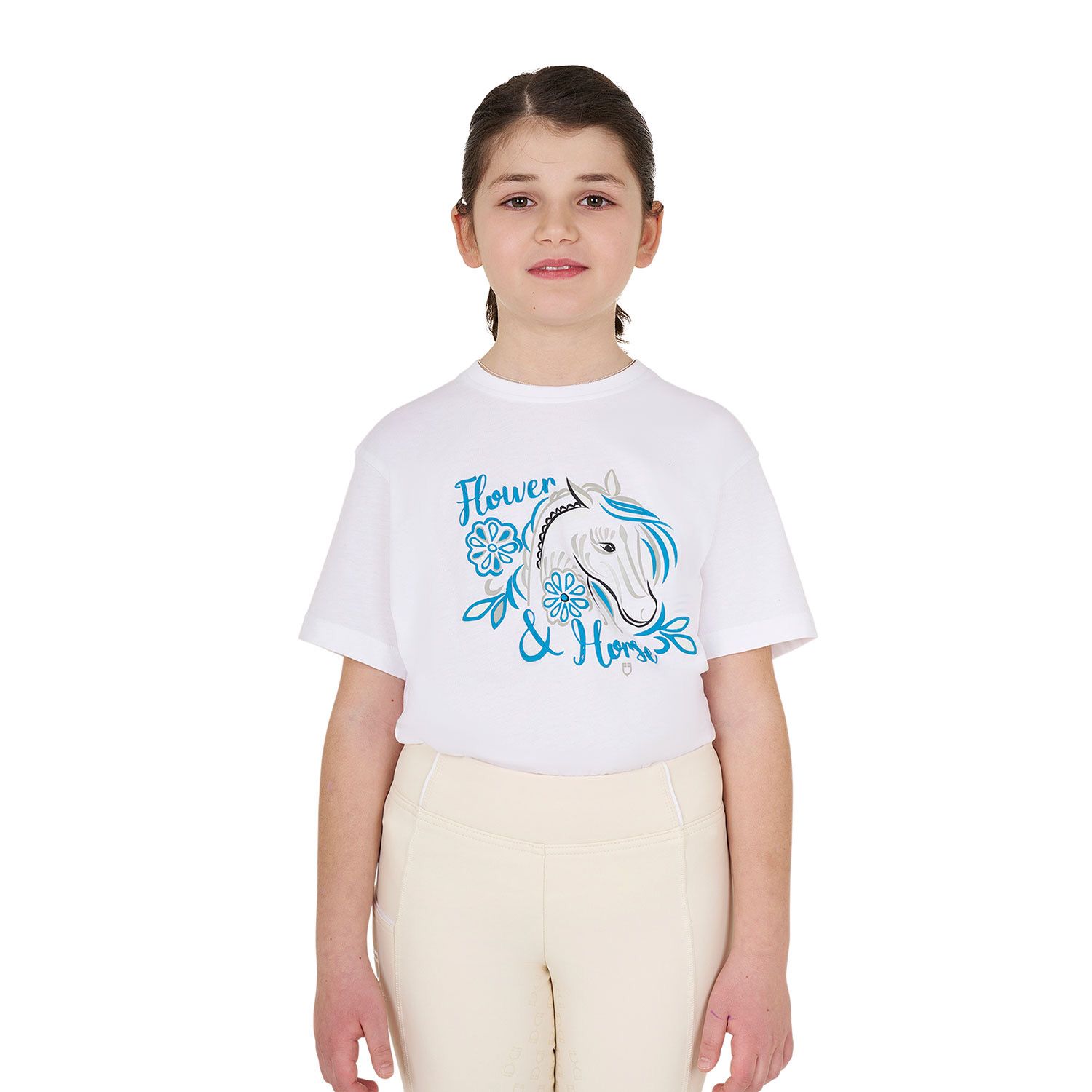 T-SHIRT BAMBINA FLOWER HORSE EQUESTRO