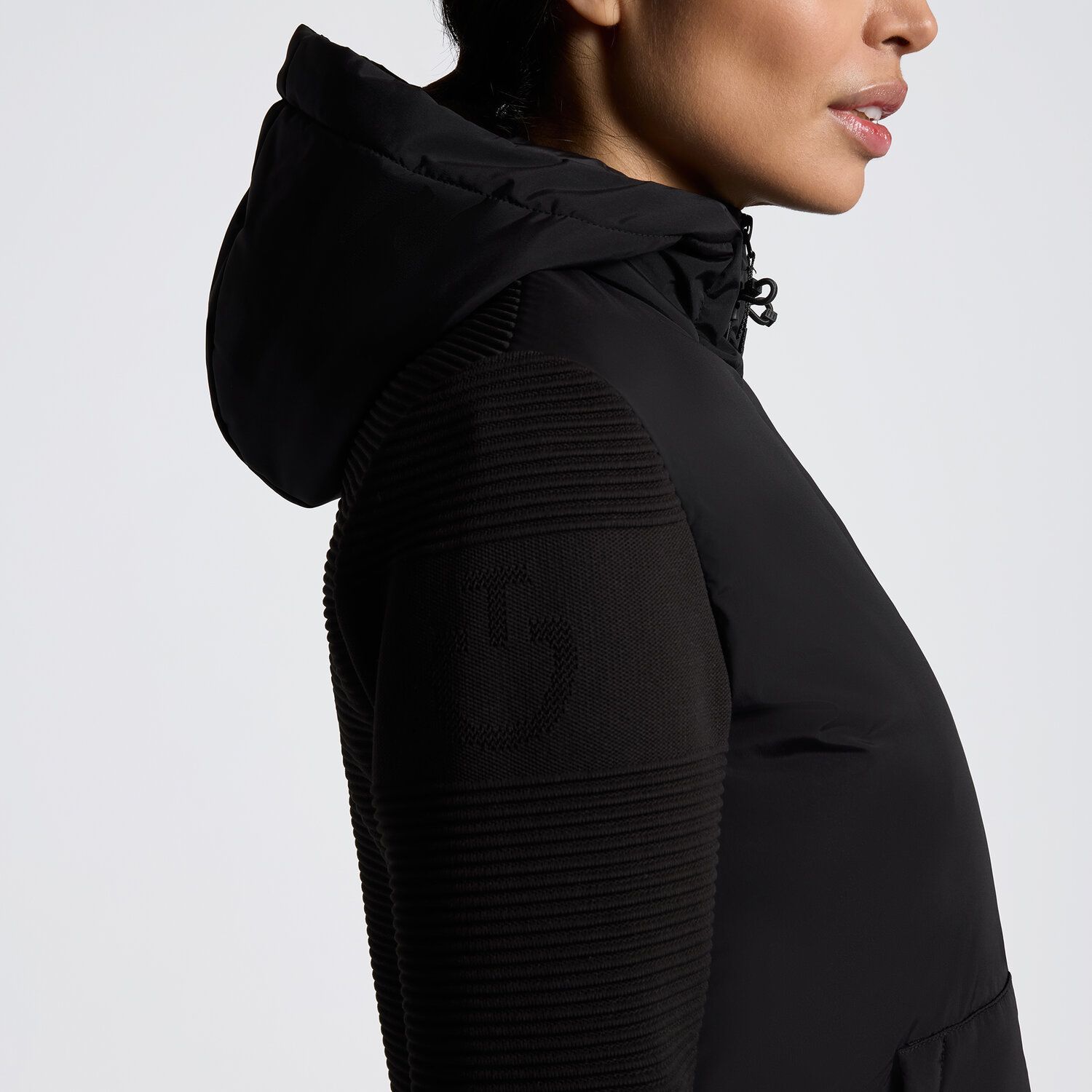 GIACCA DA DONNA CAVALLERIA TOSCANA CONH CAPPUCCIO IN NYLON E MANICHE IN MAGLIA TERMICA