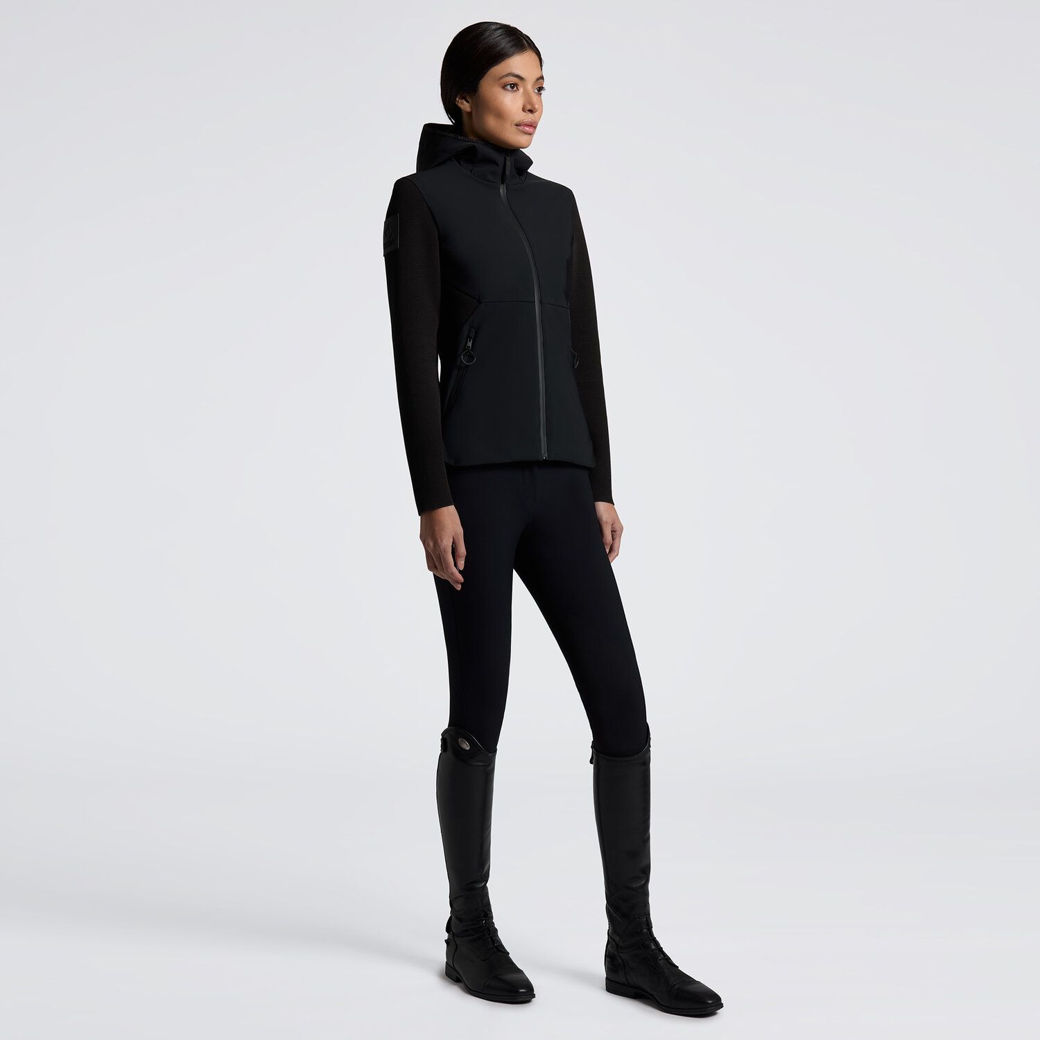 GIACCA IN SOFTSHELL DA DONNA CAVALLERIA TOSCAHNA CON MANICHE IN MAGLIA TERMICA