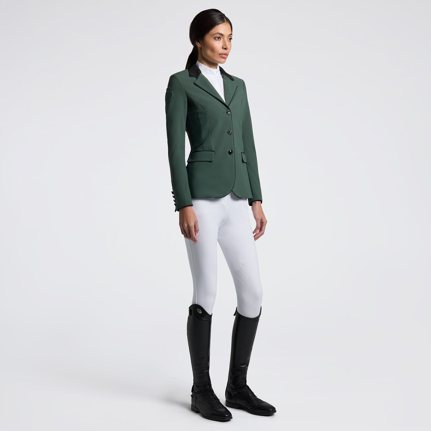 GIACCA DA CONCORSO DONNA CON BOTTONI CAVALLERIA TOSCANA JUNGLE GREEN