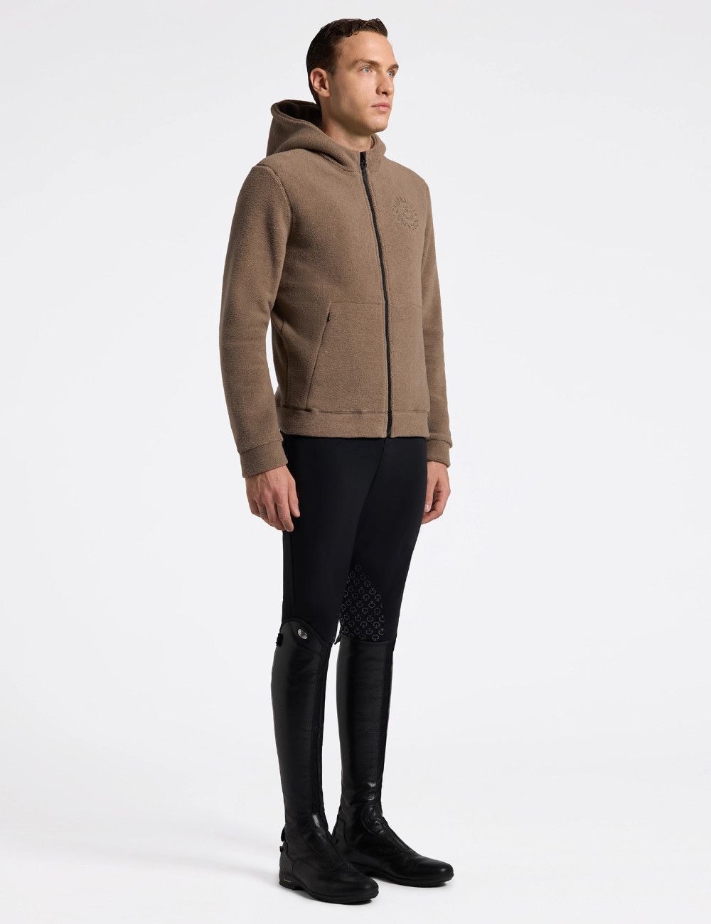FELPA UOMO CAVALLERIA TOSCANA IN PILE CON ZIP
