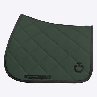 SET SOTTOSELLA E CUFFIA CAVALLERIA TOSCANA TRAPUNTATO A ROMBO JUNGLE GREEN