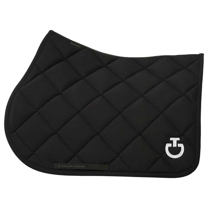 SET SOTTOSELLA E CUFFIA CAVALLERIA TOSCANA TRAPUNTATO A ROMBO NERO SET SOTTOSELLA E CUFFIA CAVALLERIA TOSCANA TRAPUNTATO A ROMBO NERO