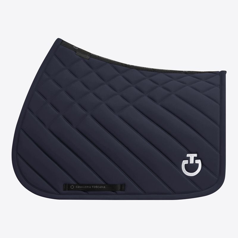 SET SOTTOSELLA E CUFFIA CAVALLERIA TOSCANA CON TRAPUNTA A BORDI E RIGHE BLUE NAVY SET SOTTOSELLA E CUFFIA CAVALLERIA TOSCANA CON TRAPUNTA A BORDI E RIGHE BLUE NAVY