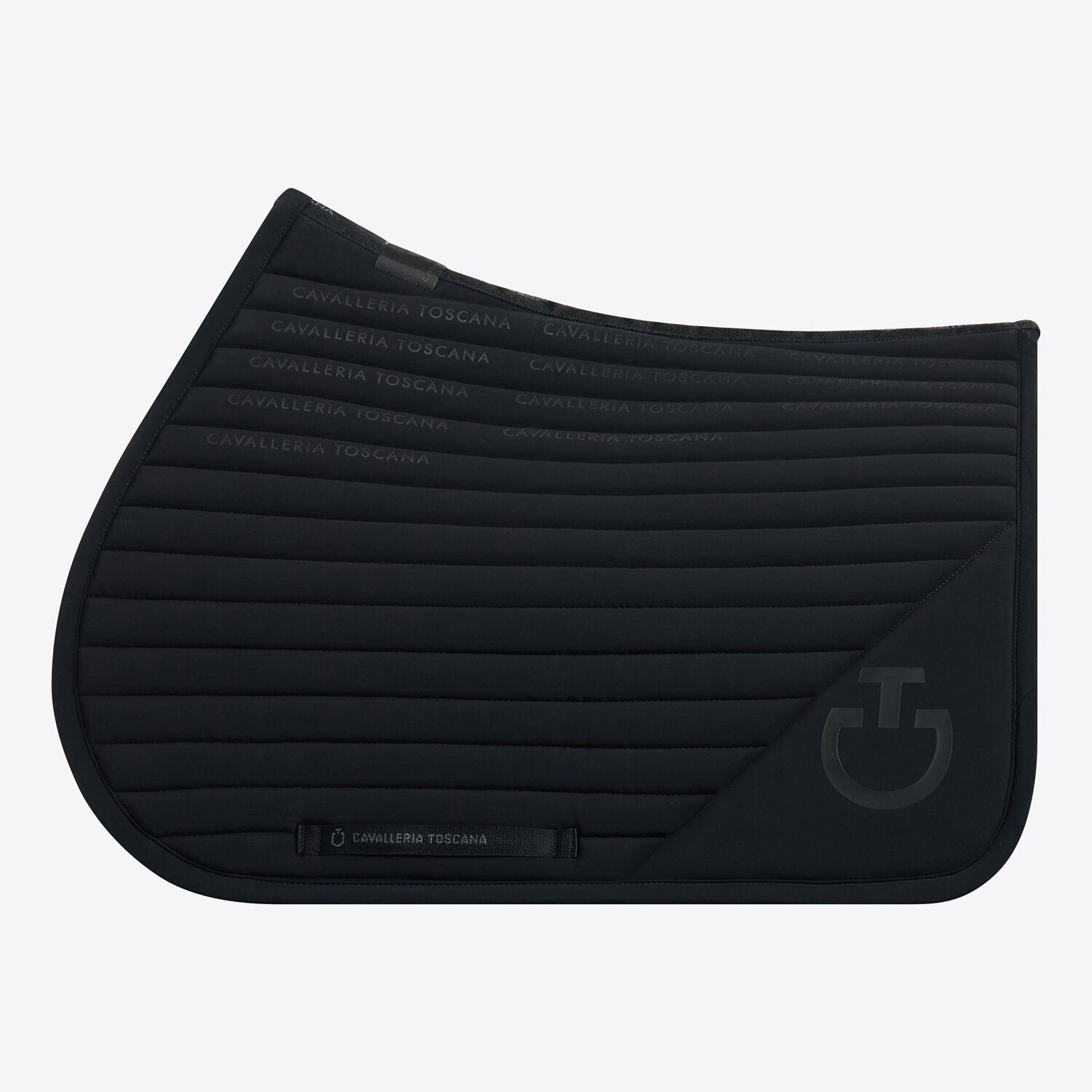 SET SOTTOSELLA + CUFFIA CAVALLERIA TOSCANA CON LOGO STAMPATO NERO