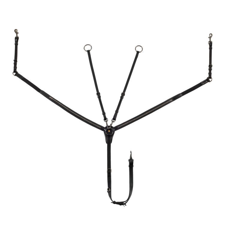 PETTORALE CON FORCHETTA CON CLINCHER NERO EQUESTRO
