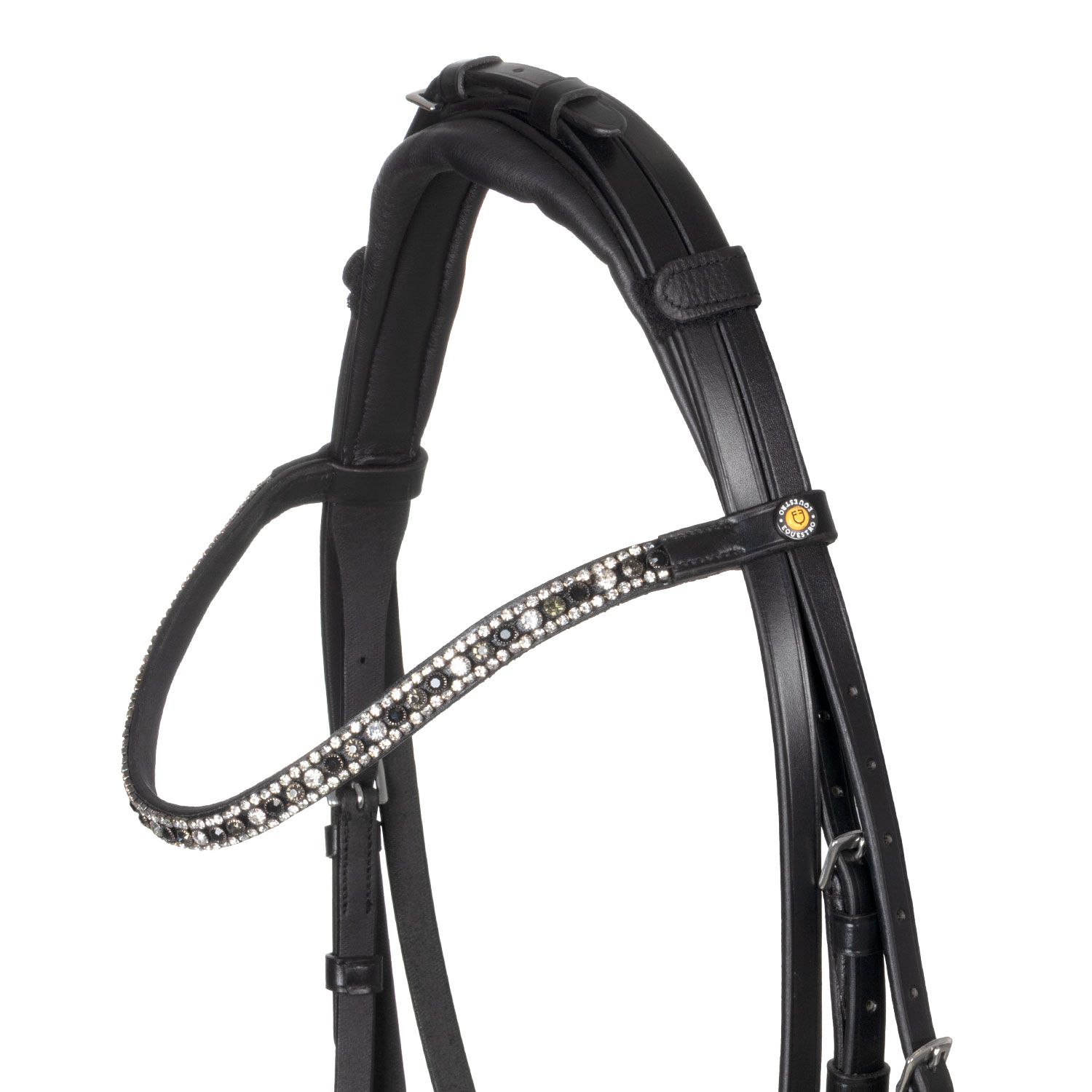 TESTIERA IN  CUOIO CON FRONTALINO CON STRASS EQUESTRO