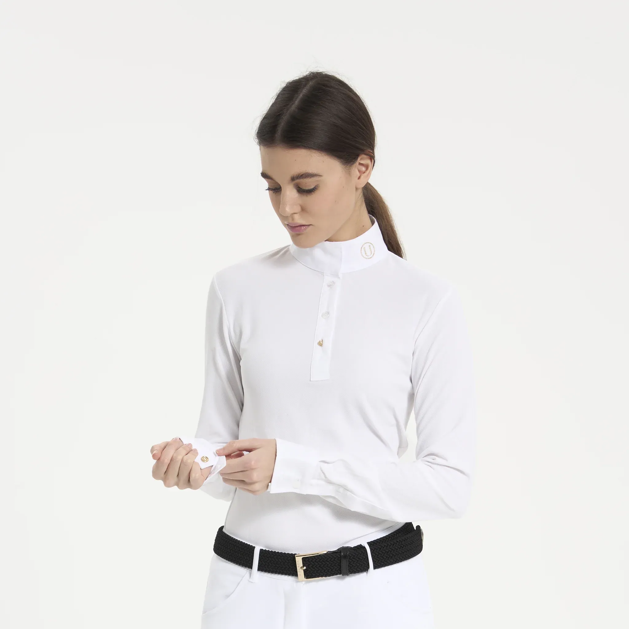 POLO DA COMPETIZIONE DONNA MANICA LUNGA SPINEL U BLACK RIDER