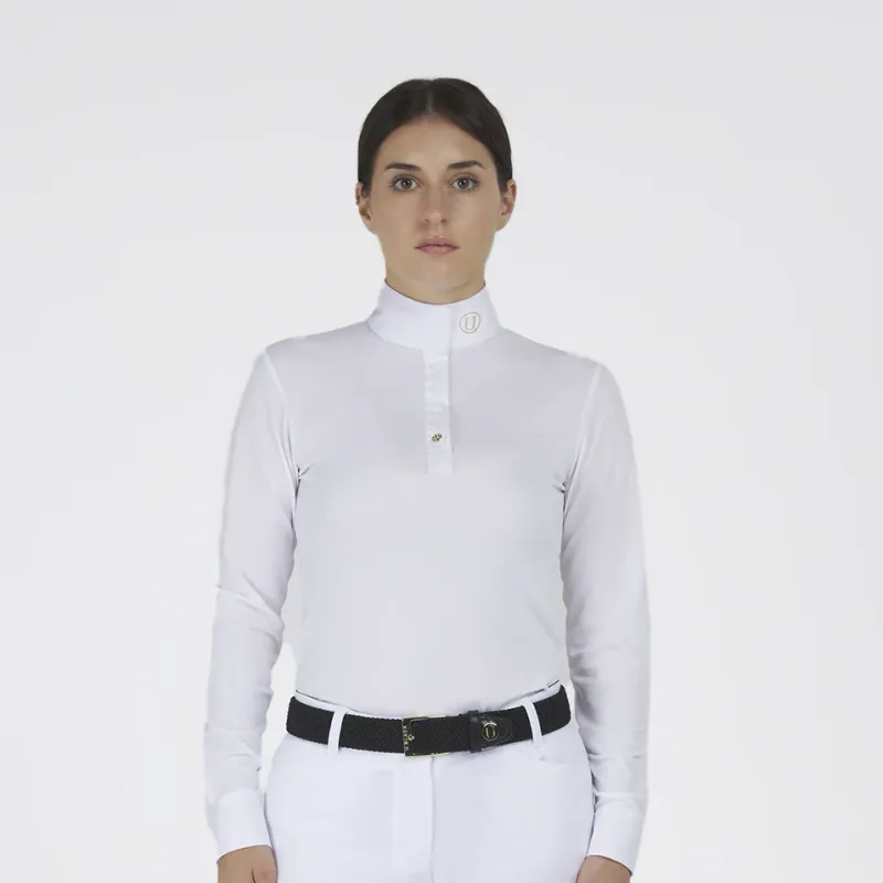 POLO DA COMPETIZIONE DONNA MANICA LUNGA SPINEL U BLACK RIDER