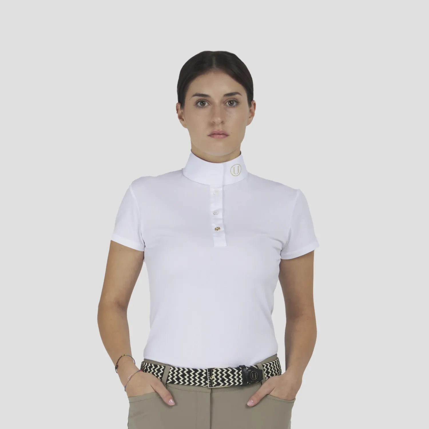 POLO DA COMPETIZIONE DONNA MANICA CORTA SPINEL U BLACK RIDER
