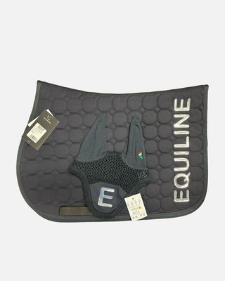 SET SOTTOSELLA + CUFFIA EQUILINE BLU LOGO PONY SET SOTTOSELLA + CUFFIA EQUILINE BLU LOGO PONY