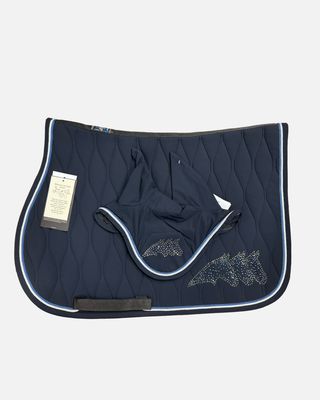 SET SOTTOSELLA + CUFFIA EQUILINE STRASS BLU PONY SET SOTTOSELLA + CUFFIA EQUILINE STRASS BLU PONY