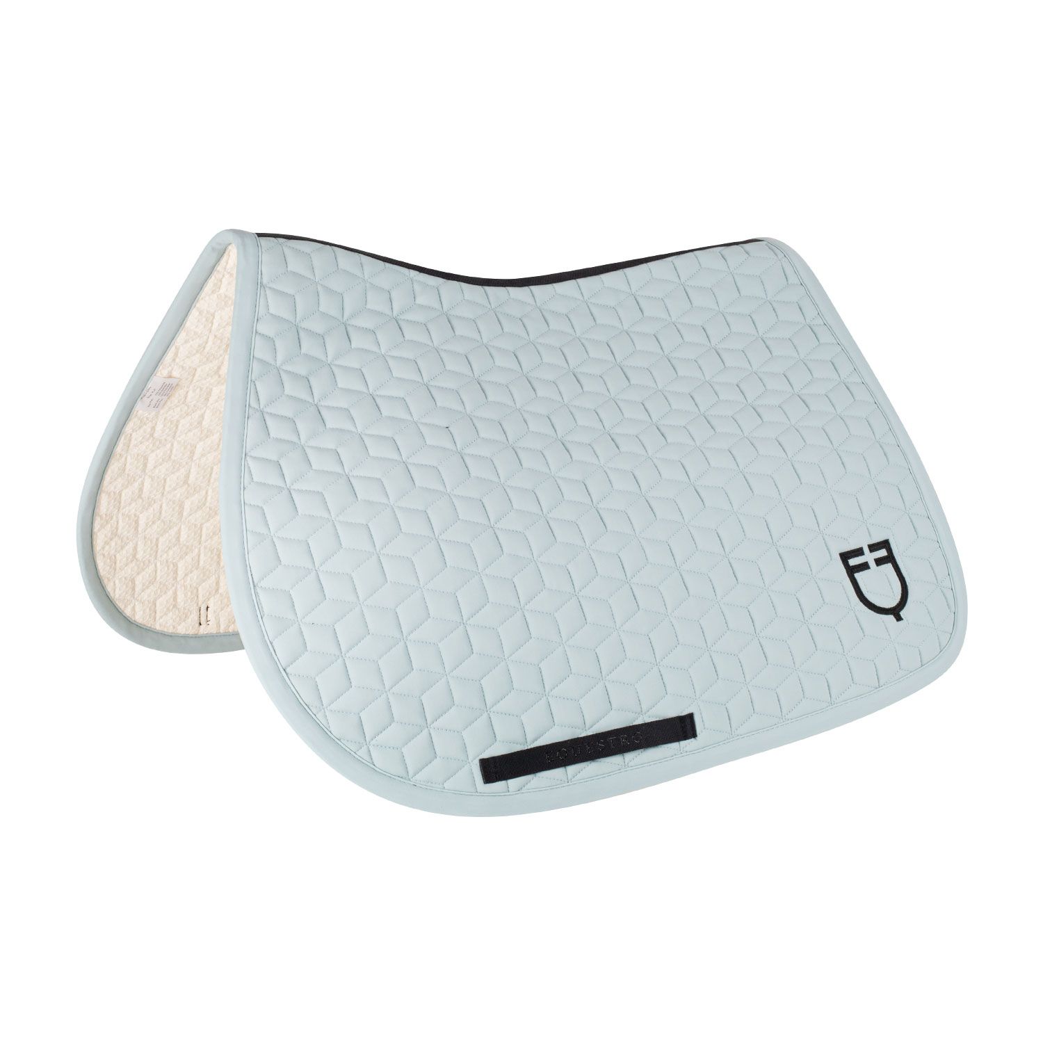 SET SOTTOSELLA E CUFFIA CON TRAPUNTA A CUBI EQUESTRO GREY MIST