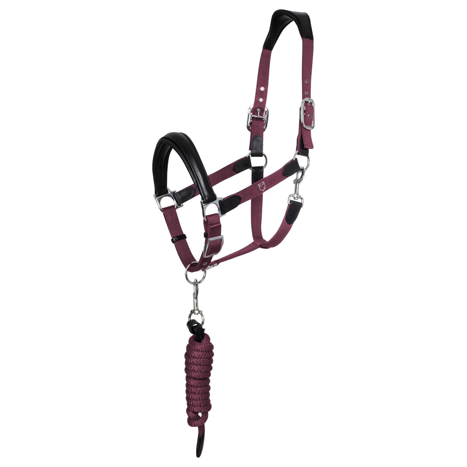 CAVEZZA + LUNGHINA IN NYLON CON INSERTI IN CUOIO EQUESTRO