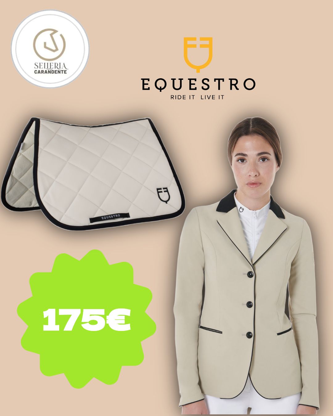 SET GIACCA + SOTTOSELLA + CUFFIA EQUESTRO OXFORD TAN