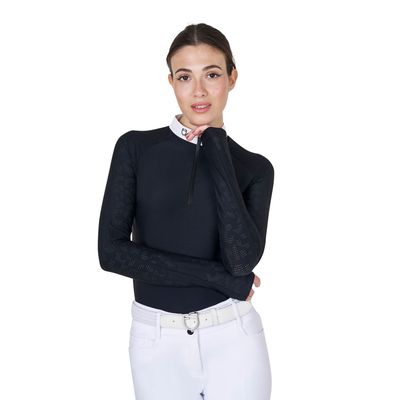 POLO DA DONNA DA CONCORSO CON INSERTI IN MESH EQUESTRO