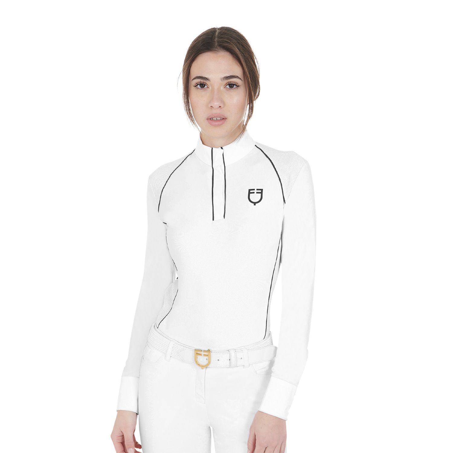 POLO DONNA DA CONCORSO CON INSERTI IN MESH  EQUESTRO