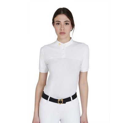 POLO DONNA DA COMPETIZIONE TESSUTO TECNICO E MESH EQUESTRO