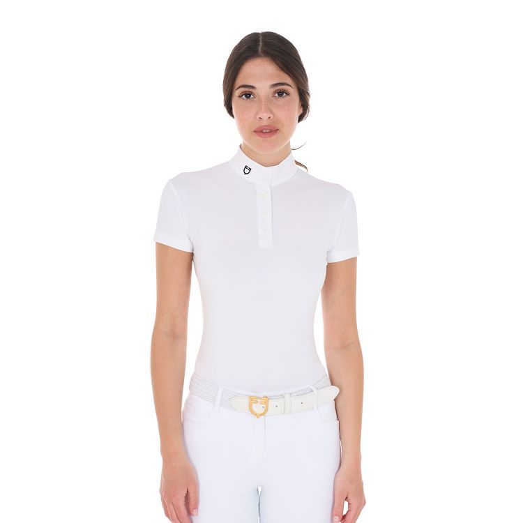 POLO DONNA DA CONCORSO MANICA CORTA COLLO COREANO  EQUESTRO