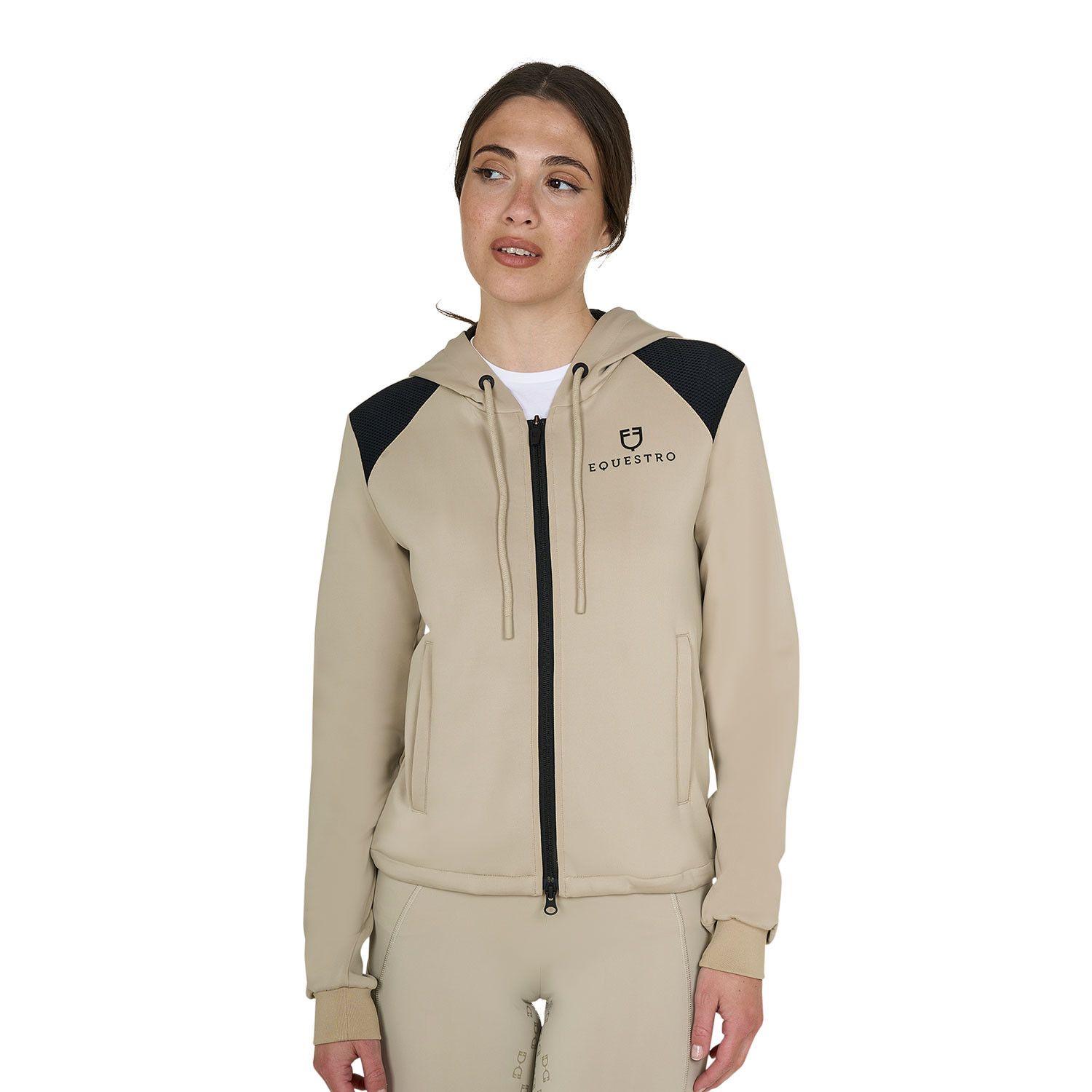 FELPA DA DONNA CORTA CON CAPPUCCIO EQUESTRO