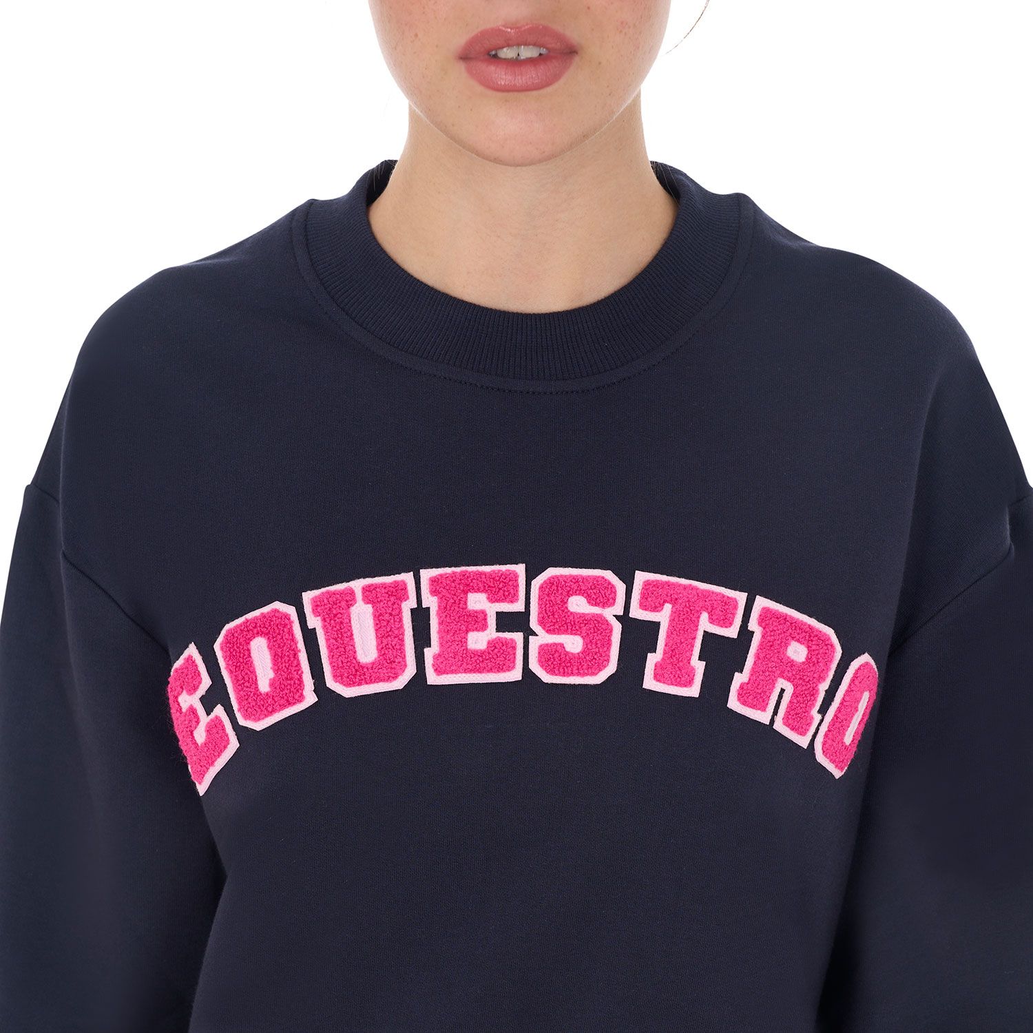 FELPA DONNA GIROCOLLO SCRITTA EFFETTO SPUGNA EQUESTRO FELPA DONNA GIROCOLLO SCRITTA EFFETTO SPUGNA EQUESTRO