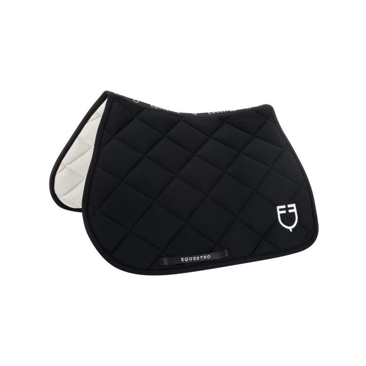 SET SOTTOSELLA E CUFFIA BLACK LINE NERO EQUESTRO
