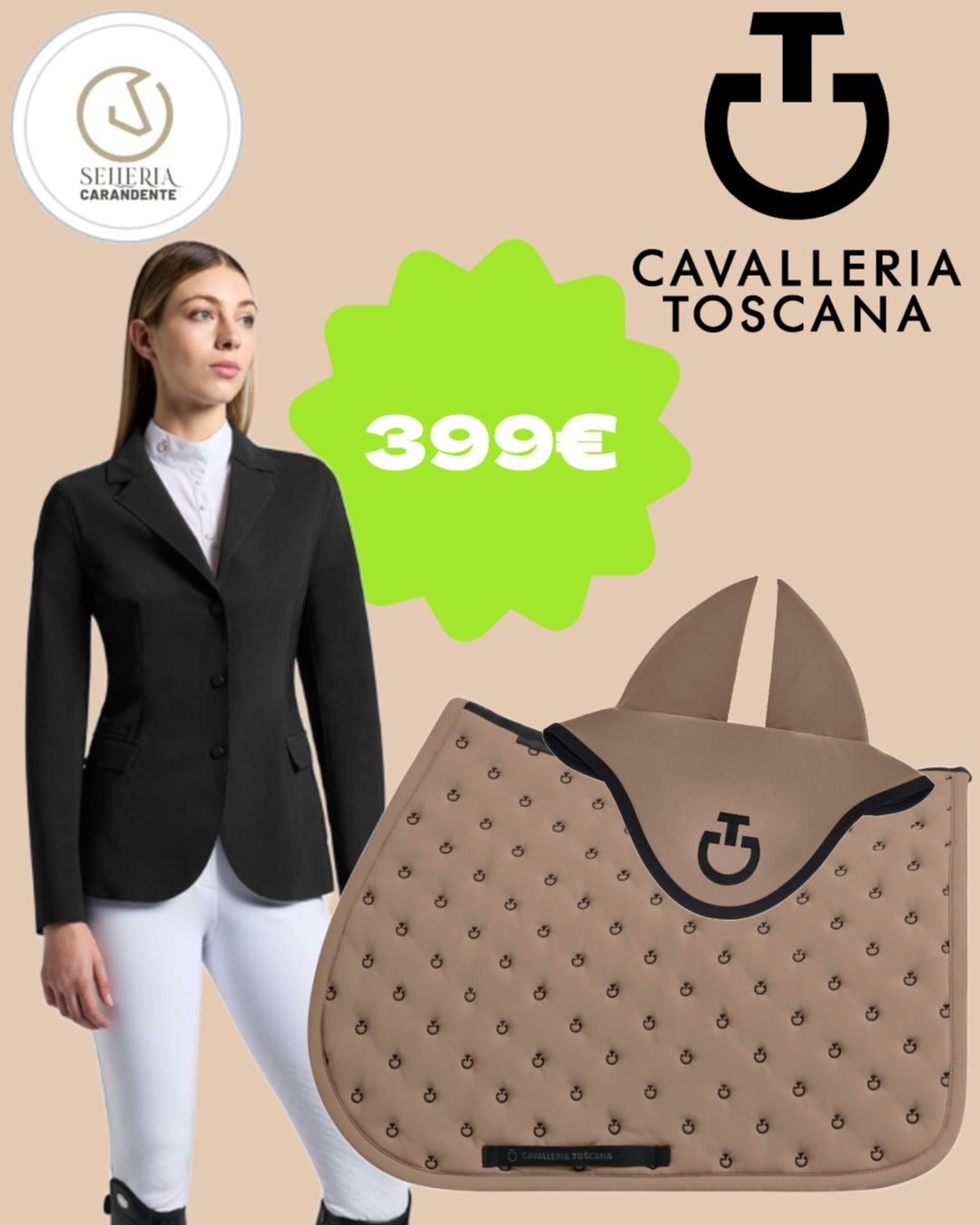 SET GIACCA DONNA + SOTTOSELLA + CUFFIA CAVALLERIA TOSCANA
