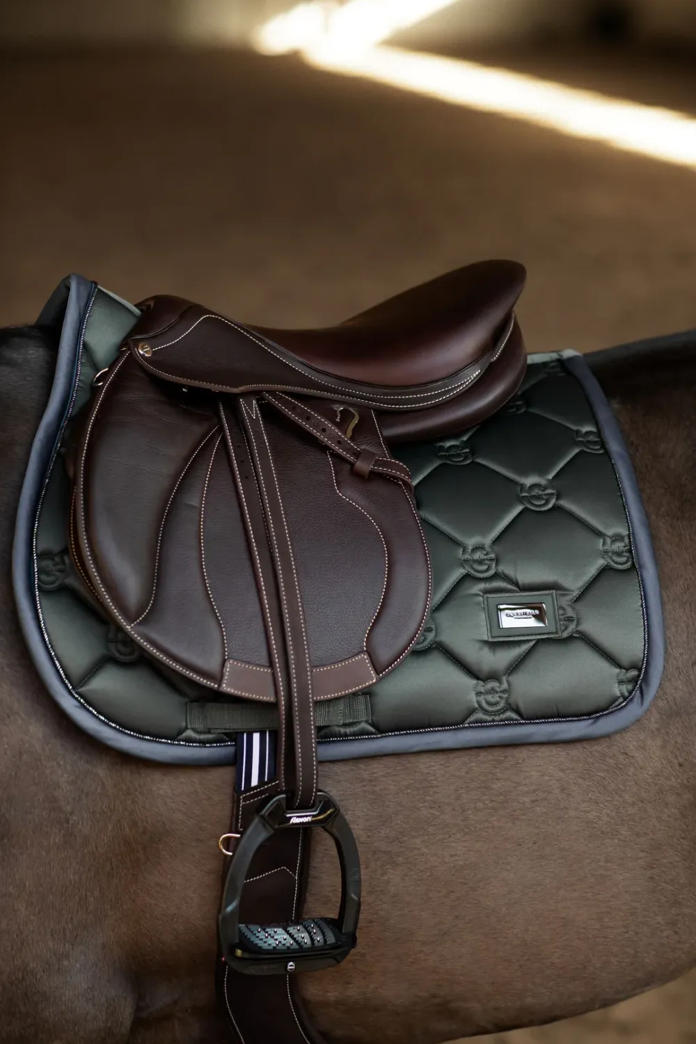 SET SOTTOSELLA E CUFFIA EQUESTRIAN STCKHOLM AVENUE GREEN
