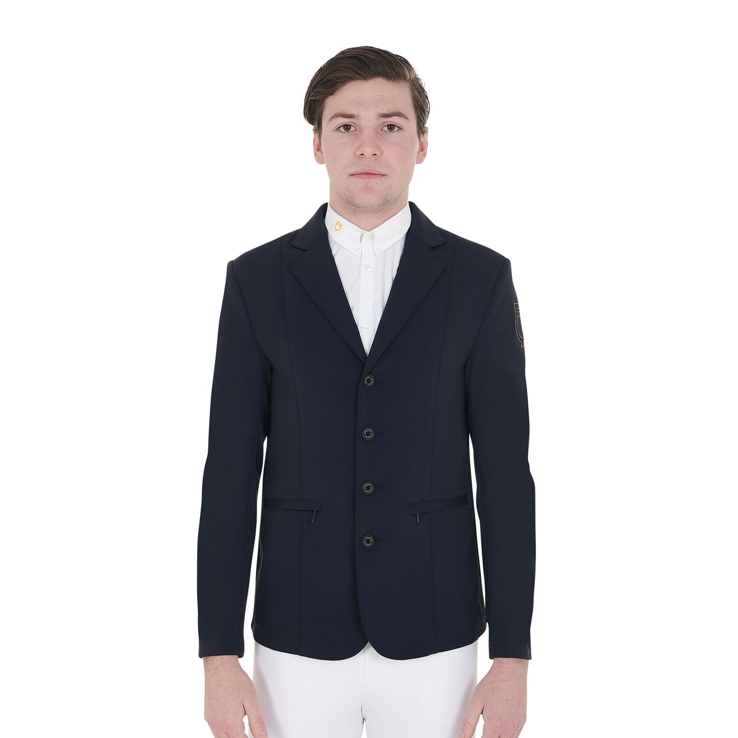 GIACCA DA CONCORSO UOMO CON LOGO RICAMATO A CONTRASTO EQUESTRO GIACCA DA CONCORSO UOMO CON LOGO RICAMATO A CONTRASTO EQUESTRO