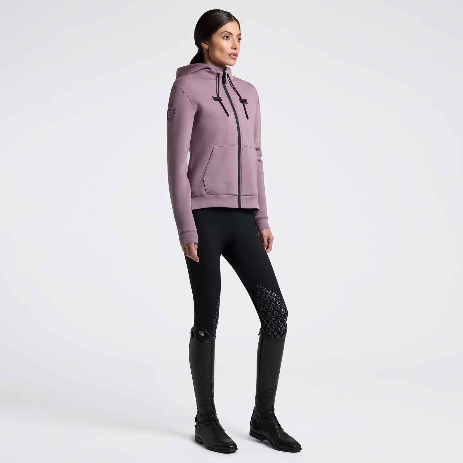 FELPA IN COTONE CON ZIP E CAPPUCCIO DONNA CAVALLERIA TOSCANA