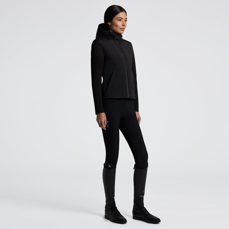 GIACCA DA DONNA CAVALLERIA TOSCANA CONH CAPPUCCIO IN NYLON E MANICHE IN MAGLIA TERMICA