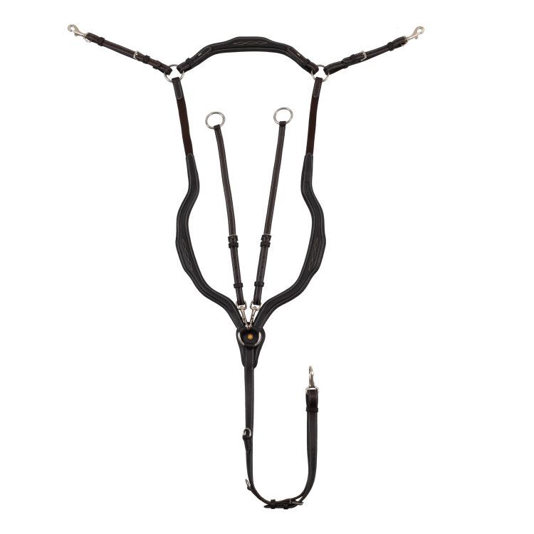 PETTORALE ANATOMICO CON PELLE DOPPIATA, CON MARTINGALA EQUESTRO