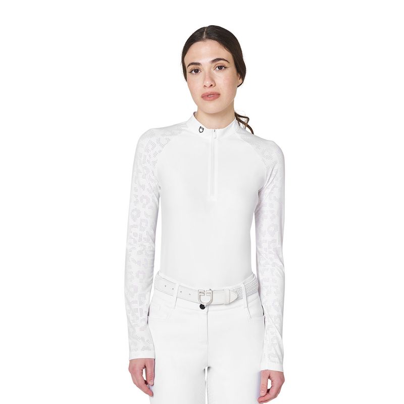 POLO DA DONNA DA CONCORSO CON INSERTI IN MESH EQUESTRO