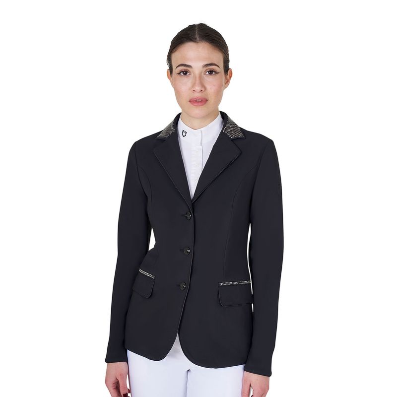 GIACCA DA CONCORSO DA DONNA CON STRASS EQUESTRO NERA