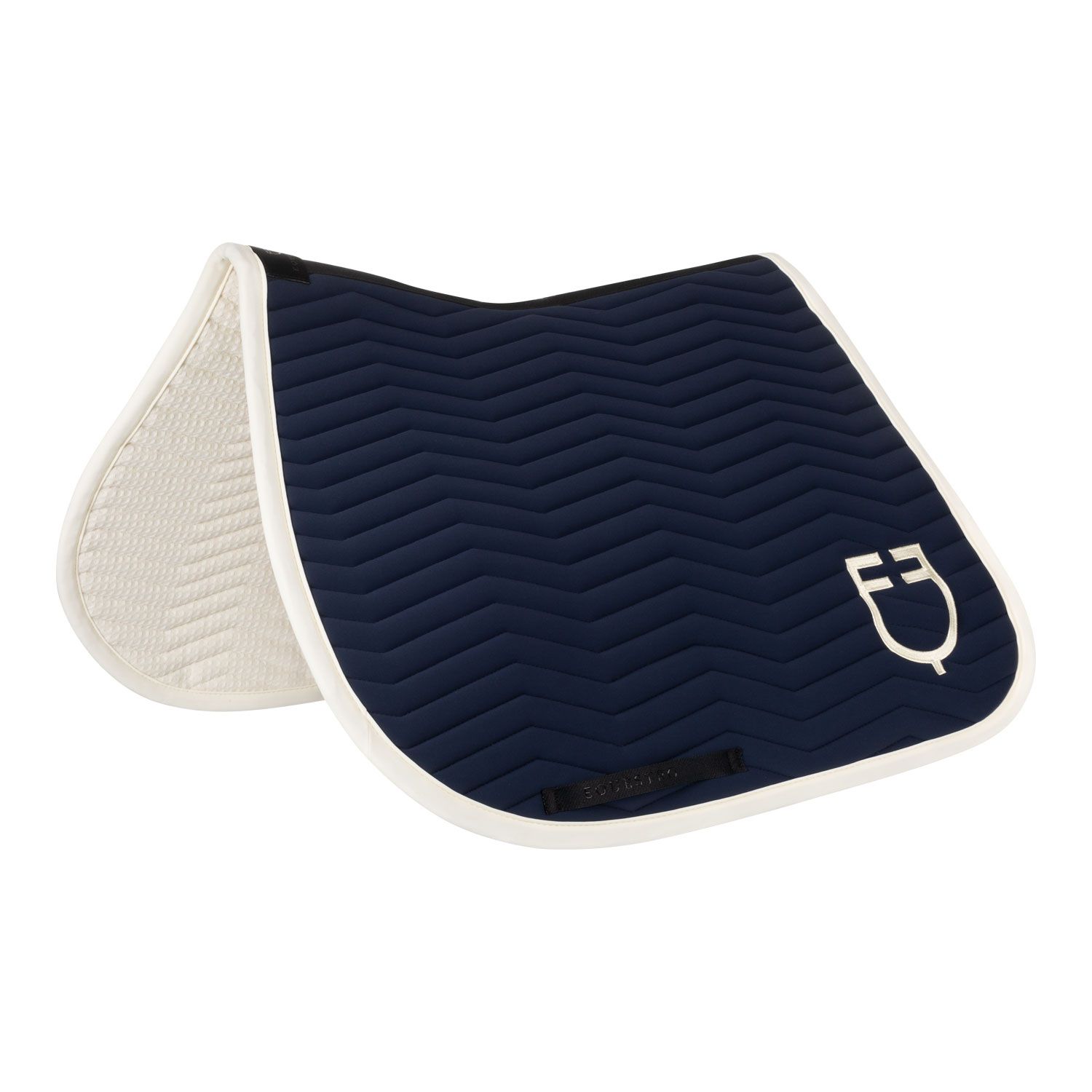 SET SOTTOSELLA E CUFFIA CON WAVE QUILTING IN SPUGNA EQUESTRO BLUE NAVY