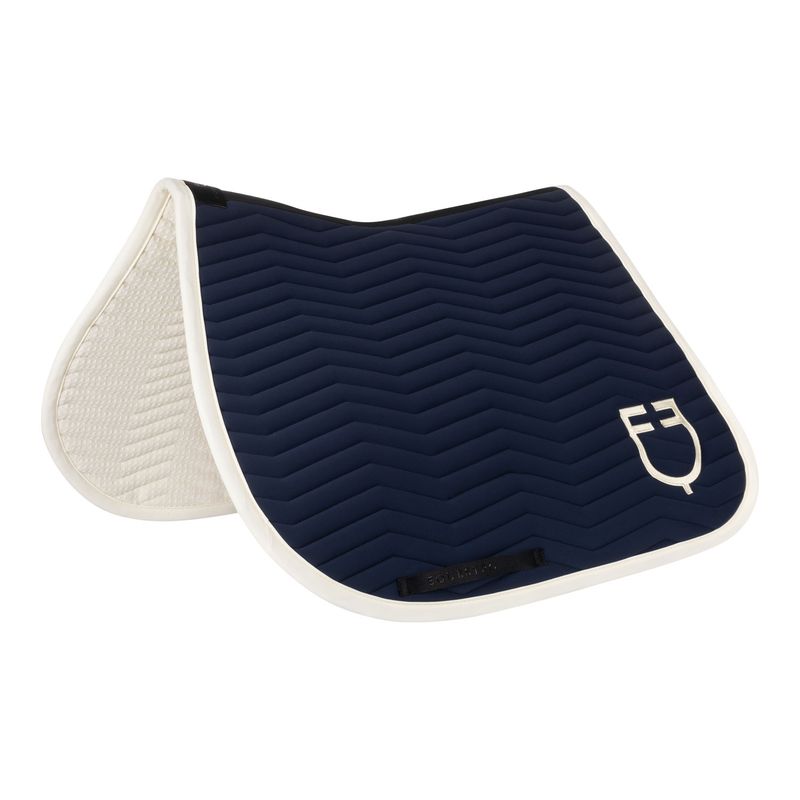SET SOTTOSELLA E CUFFIA CON WAVE QUILTING IN SPUGNA EQUESTRO BLUE NAVY