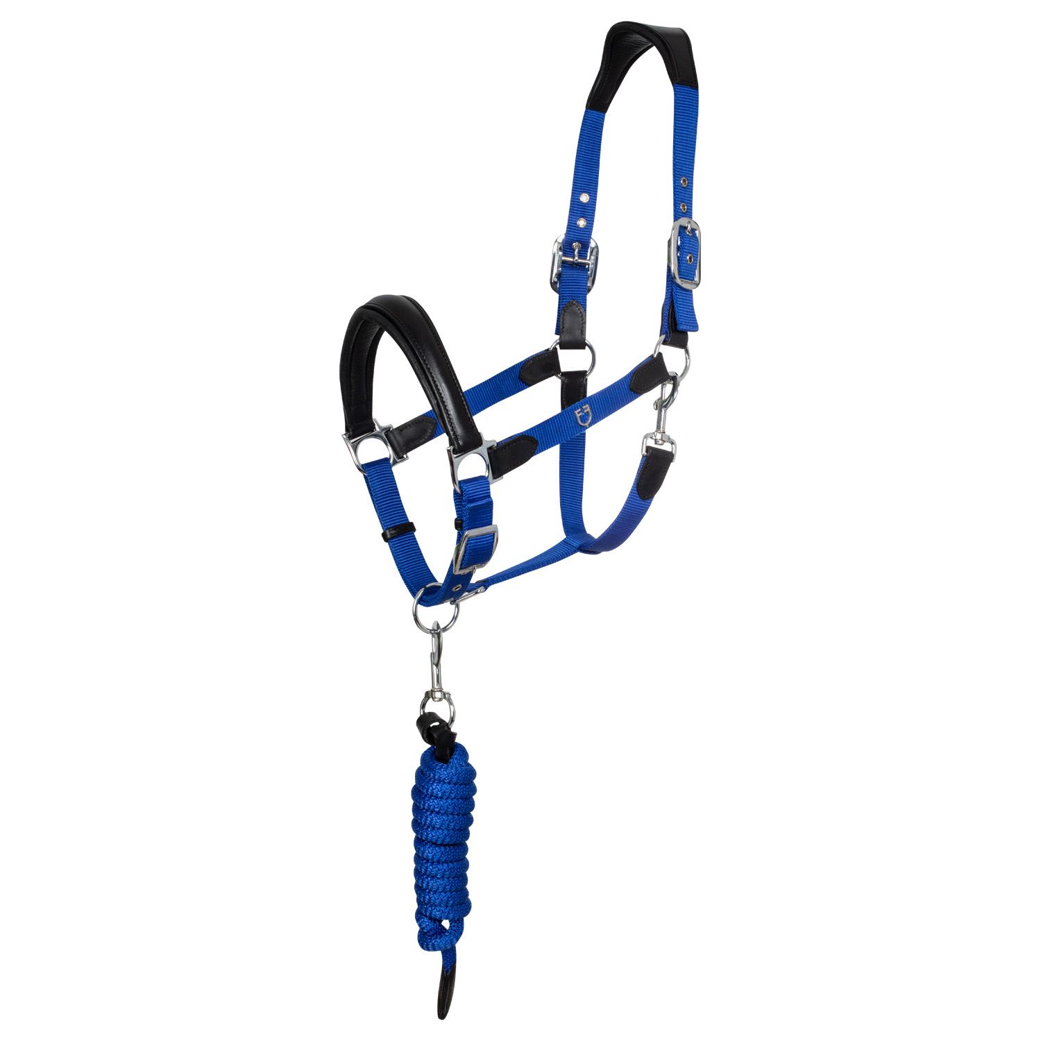 CAVEZZA + LUNGHINA IN NYLON CON INSERTI IN CUOIO EQUESTRO