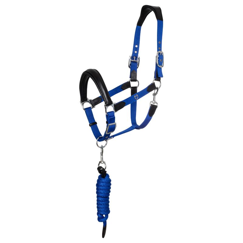 CAVEZZA + LUNGHINA IN NYLON CON INSERTI IN CUOIO EQUESTRO
