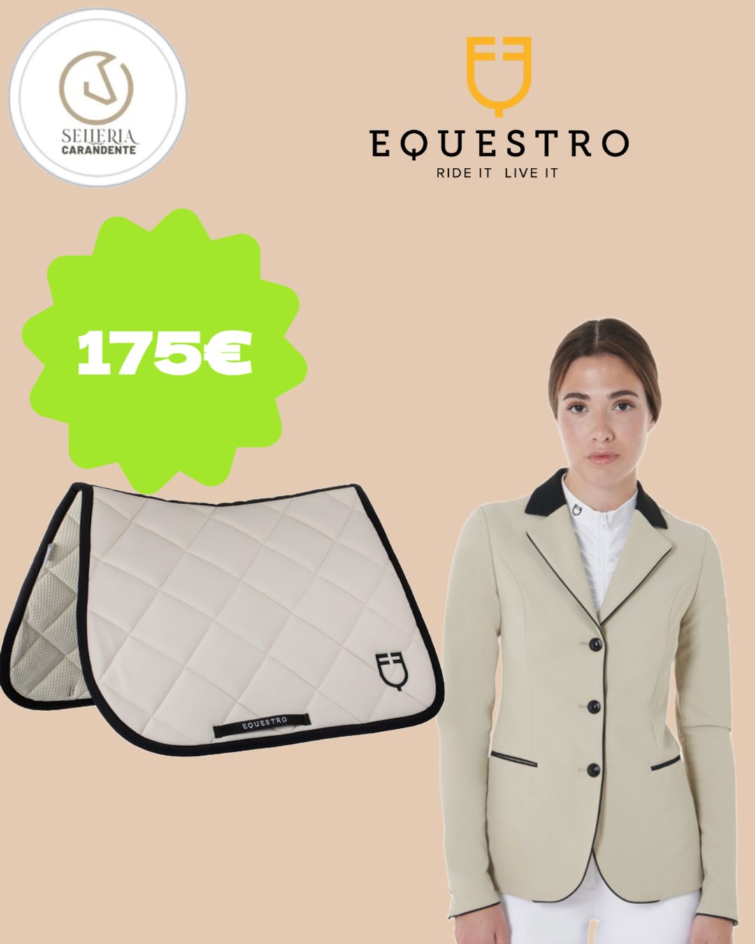 SET GIACCA + SOTTOSELLA EQUESTRO PANNA
