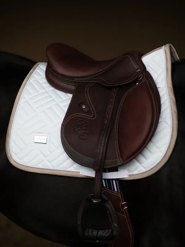 SET SOTTOSELLA + CUFFIA EQUESTRIAN STOCKHOLM MODERN BIANCO/SAND