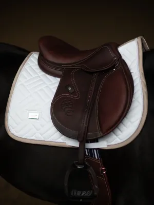SET SOTTOSELLA + CUFFIA EQUESTRIAN STOCKHOLM MODERN BIANCO/SAND