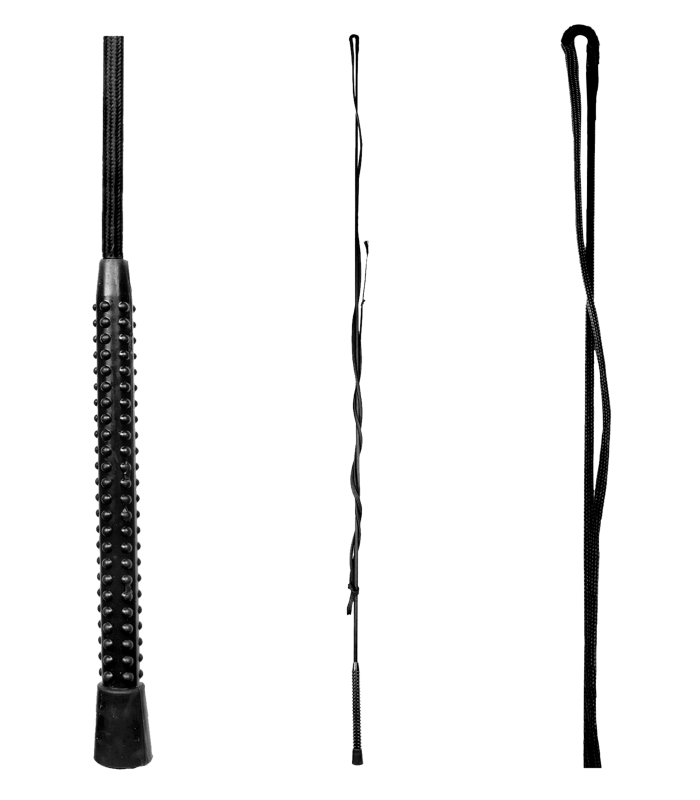 Frustino rigido in nylon da addestramento, monopezzo, senza anello, con impugnatura in plastica