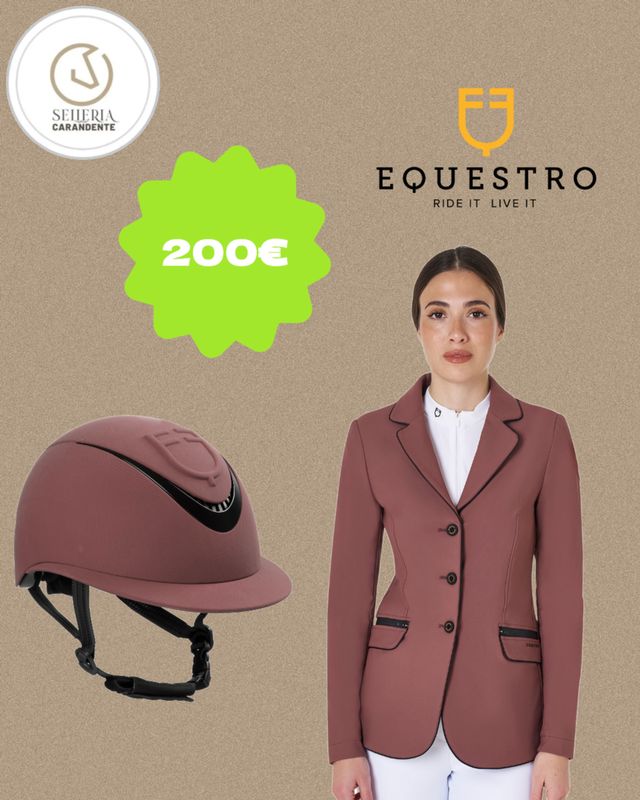 SET GIACCA DONNA EQUESTRO + CASCO MARRONE