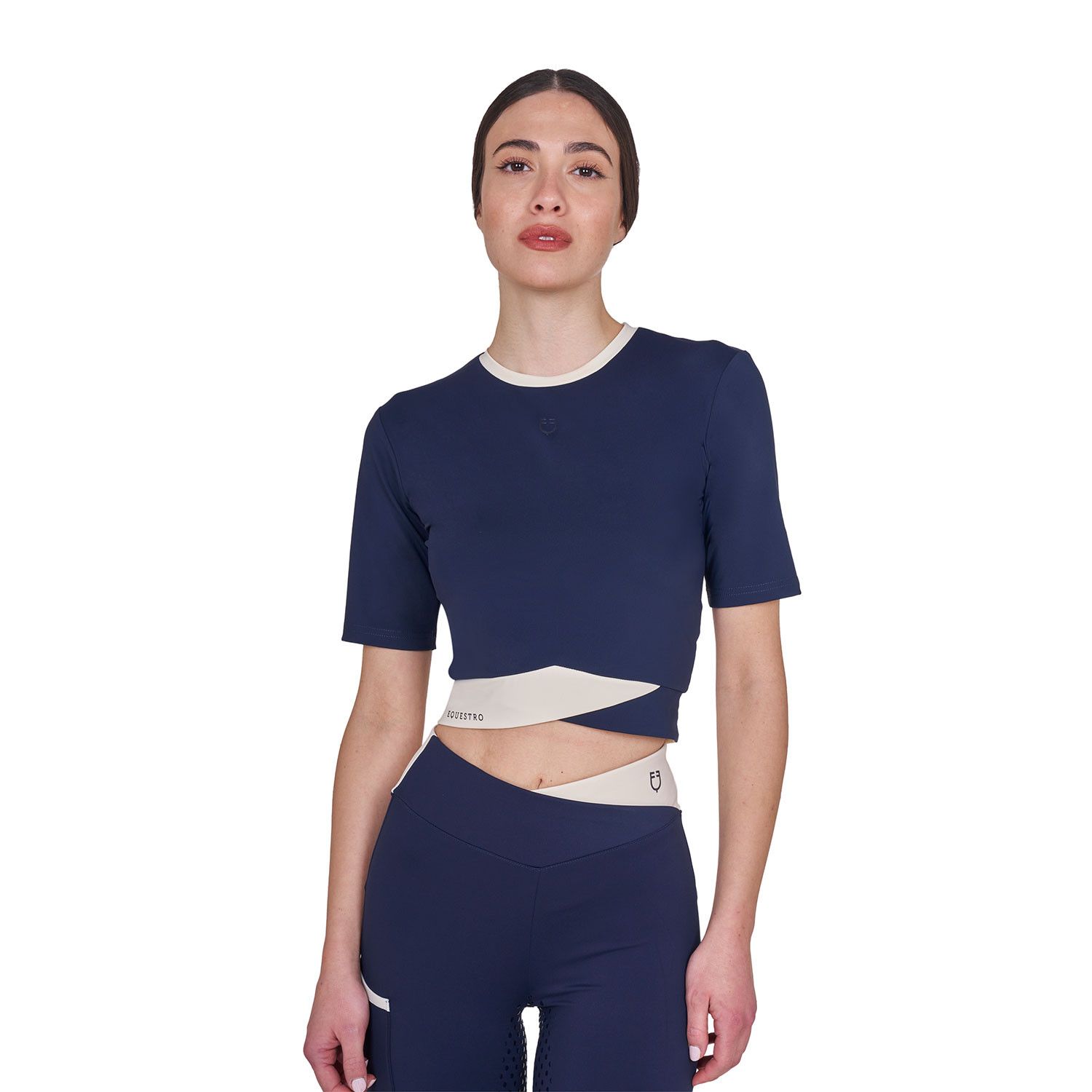 T-SHIRT CROP DONNA IN TESSUTO TECNICO