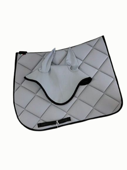 SET SOTTOSELLA E CUFFIA EQUESTRO PONY GREY/BLACK