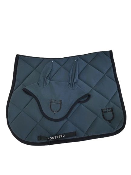 SET SOTTOSELLA E CUFFIA EQUESTRO PONY BLU NAVY